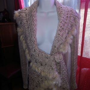 John Fashion beige knitted sweater size medium